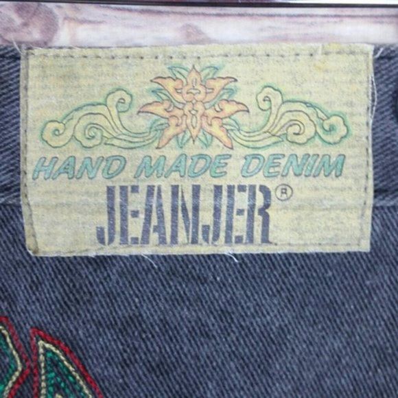 Vintage Jeanjer Gypsy Boho Denim Skirt Size 10 - Picture 7 of 8